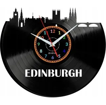 Hodiny EDINBRG NÁSTĚNNÉ HODINY DEKORATIVNÍ MODERNÍ VINYLOVÁ DESKA VINYL JAKO DÁREK