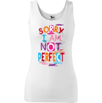 Dámské tílko s potiskem Not perfect Velikost: 2XL, Barva: Bílá
