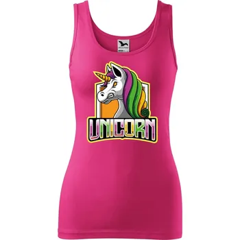 Dámské tílko s potiskem Naštvaný jednorožec Velikost: L, Barva: Purpurová