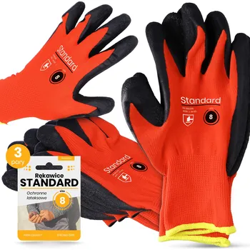 Pracovní rukavice 3x Pracovní Rukavice Ochranné rukavice LATEXOVÉ vel. 8 Dílenské ODOLNÉ