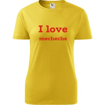 Dámské tričko Žluté dámské tričko I love mecheche - barva žlutá - velikost XL