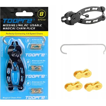 Sada 3 Zlatých Spojek Řetězu 8S 8řadých 6 7 8 rychlostí + Kleště