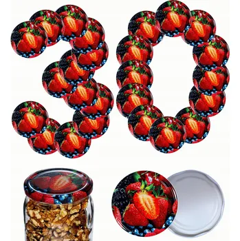 Sklenice Šroubovací Víčka na sklenice, víka, uzávěry, pokličky 66mm 30 ks VZOR W