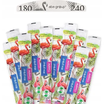 Pilníky na nehty Aba Group Slim Plameňák půlměsíc 180/240 10 ks