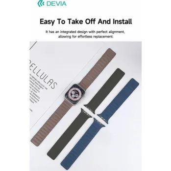 Módní doplněk Deví řemínek Deluxe Magnetic Fiber Watch Band 44/45/46mm - Taupe