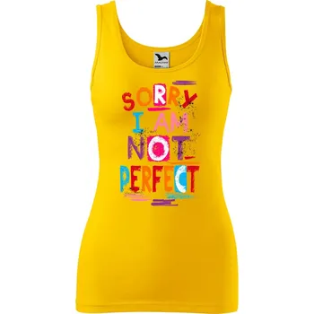 Dámské tílko s potiskem Not perfect Velikost: 2XL, Barva: Žlutá