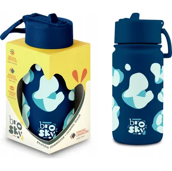 Brosky Wild 450 ml Modrý termo lahev na pití na vodu s brčkem a potiskem