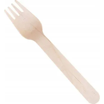 Jednorázové nádobí VIDLIČKA DŘEVĚNÁ EKOLOGICKÁ 16cm 100 Ks