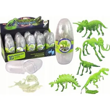 Figurka Svítící ve tmě 3D kostra dinosaura/mamuta ve vajíčku