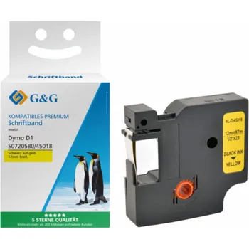 Pásek do tiskárny G&G Schriftband 12mm x 7m sw-gb Komp. m. Dymo D1/ 45018/ S072058