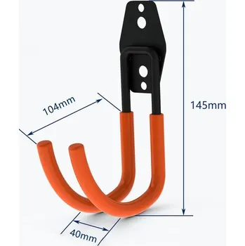 Věšák Kovový nástěnný hák na kolo a nářadí | držák, organizér - BJ-1PC-oranžová