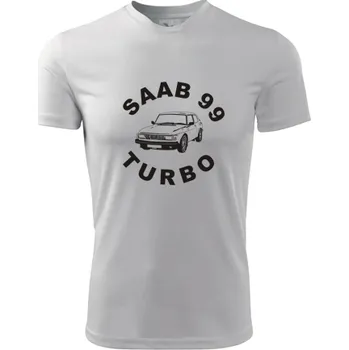 Pánská móda Bílé tričko Saab 99 Turbo - barva bílá - velikost M