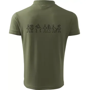 Pánská košile Evoluce vztahu - Polokošile pánská Pique Polo 203 - 3XL ( Khaki )
