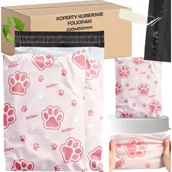 Obálka PLASTOVÉ OBÁLKY PEVNÉ FÓLIOVÉ OBÁLKY 320X450 KOČIČÍ TLAPKA 50 Ks