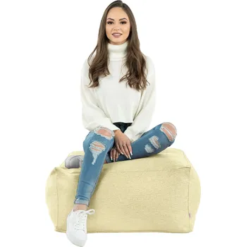 Taburet Taburet RECYKLOVANÝ k sezení Stolek křeslo BÉŽOVÝ