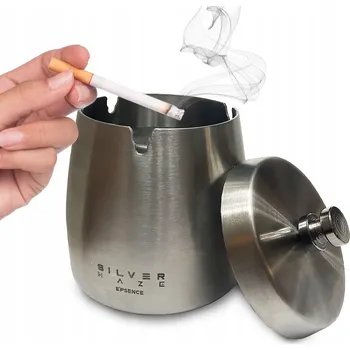 Obraz Popelník uzavíratelný z ocel stříbrný chromovaný M