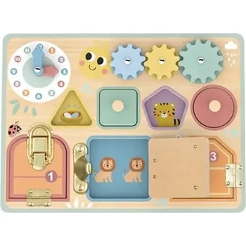 Dřevěná hračka Tooky Toy Dřevěná montessori "Activity board"deska - Safari
