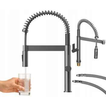 Vodovodní baterie Kuchyňská stojánková baterie Granitan Elara šedá