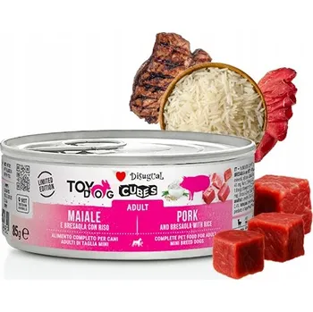 Krmivo pro psa Disugual mokré krmivo Cubes Vepřové Bresaola s rýží 85g