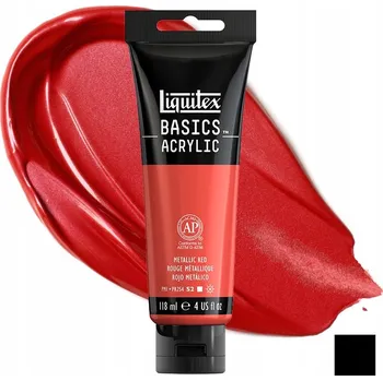 Vodová barva Akrylová Barva Liquitex Basics Acrylic 118ml 345 Metalická červená