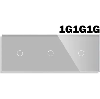 vypínač PANEL PRO DOTYKOVÉ MODULY RÁMEČEK TROJITÝ 3G 1G+1G+1G STŘÍBRNÝ ŠEDÝ