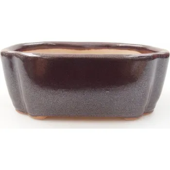 Květináč Keramická bonsai miska 12 x 9 x 4,5 cm hnědá