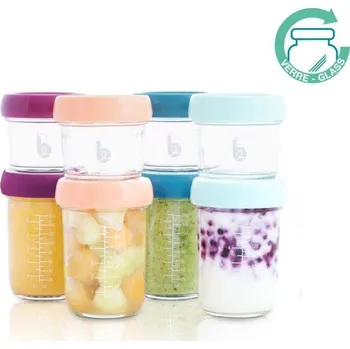 Babymoov Skleněné misky s víčky Multiset 4 x 100 ml + 4 x 220 ml