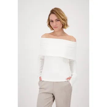 Dámské tričko Tričko Monari 8810 krémové s šálovým límcem Velikost: 34