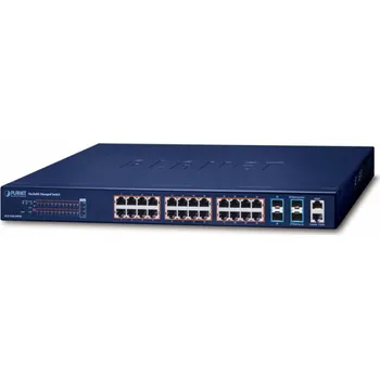 Switch OPRAVENÉ - Planet SGS-5240-24P4X L2/L3 PoE switch, 24x 1GE, 4x 10G SFP+, PoE 802.3at 30/370W, stohování