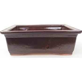 Květináč Keramická bonsai miska 16 x 12 x 4,5 cm hnědá 1427-M25-5925