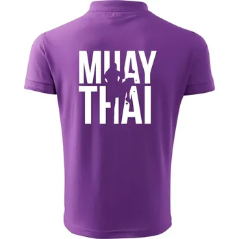 Pánská košile Nápis Muay Thai - Polokošile pánská Pique Polo 203 - S ( Fialová )