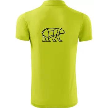 Pánská košile Geometrie lední medvěd chodící - Polokošile Victory sportovní (dresovina) - 2XL ( Limetková )