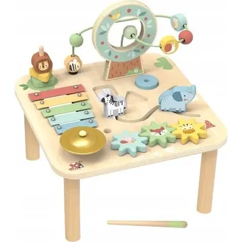 Dřevěná hračka TOOKY TOY Dřevěný stolek aktivit s xylofonem Montessori