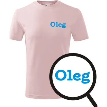 Chlapecké tričko Růžové dětské tričko Oleg - dětské tričko se jménem - barva růžová - velikost 12let