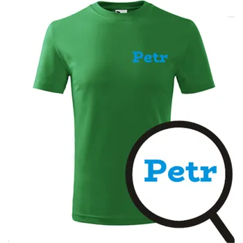 Chlapecké tričko Zelené dětské tričko Petr - dětské tričko se jménem - barva zelená - velikost 12let