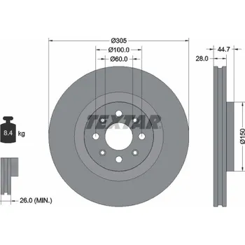 Brzdový kotouč Brzdový kotouč TEXTAR 92202203
