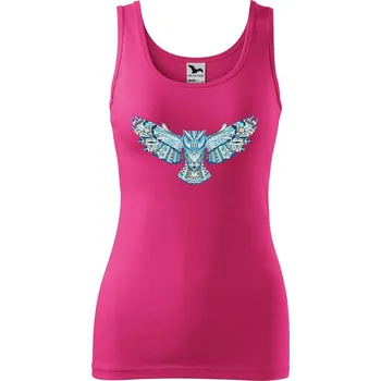 Dámské tílko s potiskem Letící sova Velikost: XL, Barva: Purpurová