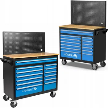 Hogert HT7G044 Dílenská skříňka na nářadí pojízdná, vozík, 13 zásuvky