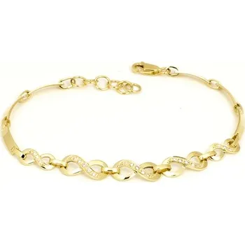 Náramek Luxusní zlatý náramek s diamanty nekonečno DNA007F + dárek zdarma