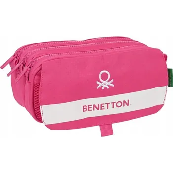 Penál Třípatrový penál Benetton Raspberry 21,5 x 10 x 8 cm Fuchsiová