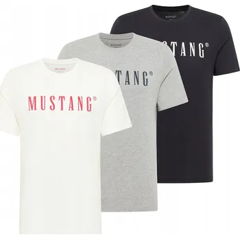 Pánské tričko MUSTANG Austin Pánská Trička 3 ks Balení Bavlněné Tričko s Logem 3XL