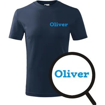 Chlapecké tričko Tmavě modré dětské tričko Oliver - dětské tričko se jménem - barva tmavě modrá - velikost 4roky
