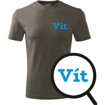 Army tričko Vít - tričko se jménem - barva hnědá - velikost S