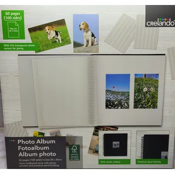 Fotoalbum Fotoalbum na spirále 30x30 cm Černé 50 Stran