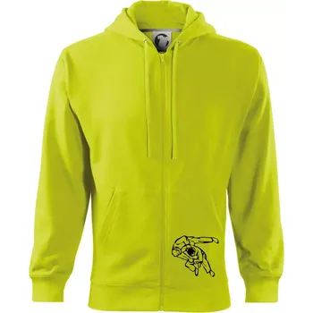 Pánská mikina Judo nápis + postavy - Mikina s kapucí na zip trendy zipper - XL ( Limetková )