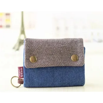 Peněženka Dětská plátěná peněženka se zipem | dětská peněženka, peněženka na klíče - Tmavě modrá