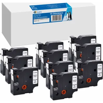 Pásek do tiskárny 10x G&G Schriftband 19mm x 7m sw komp m. Dymo D1/ 45803/ S0720830