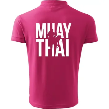Pánská košile Nápis Muay Thai - Polokošile pánská Pique Polo 203 - 4XL ( Purpurová )