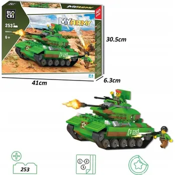 ostatní stavebnice BLOCKI STAVEBNICE MY ARMY VOJENSKÝ TANK 253 DÍLŮ
