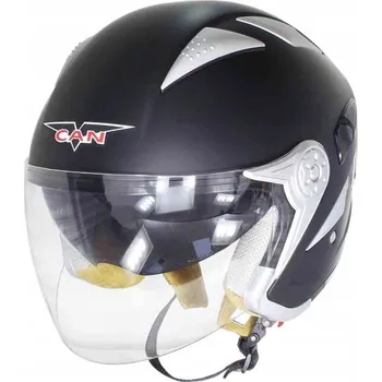 Helma na motorku OTEVŘENÁ PŘILBA VCAN V-529 MATNÁ ČERNÁ XS